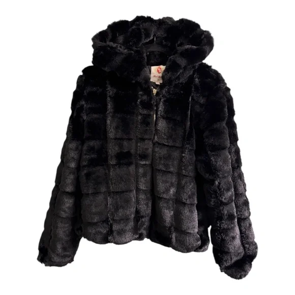 Women’s Faux Fur Hooded Jacket size M. NWT - Picture 9 of 13